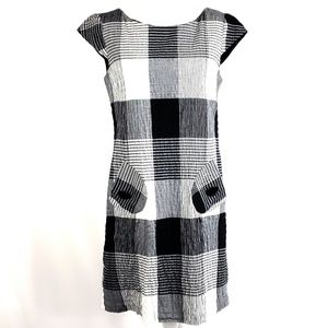 Madison Leigh Midi Dress Black White Size 8 #P6